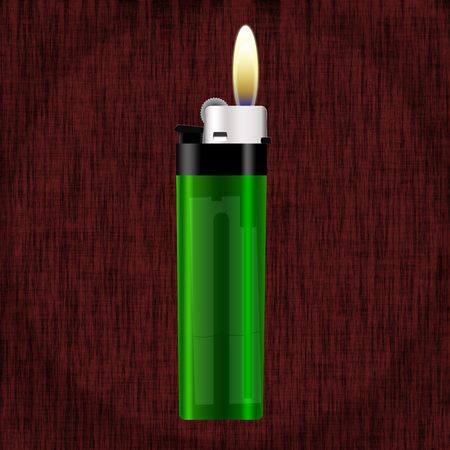 Computer generated illustration: realistic green lighterの写真素材