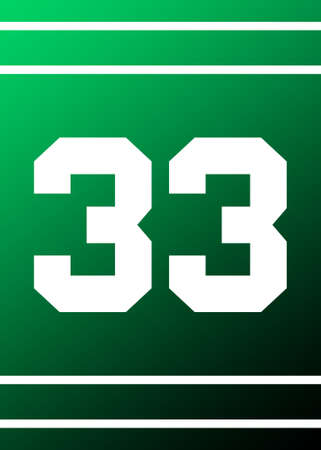 Shining sport Jersey panel Number 33 Green and White