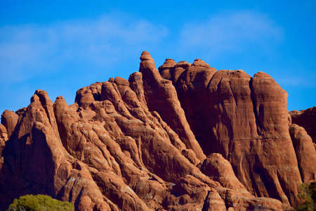 Formations of Hoodoos or Goblins in Arches National Park in Moab, Utah.の写真素材