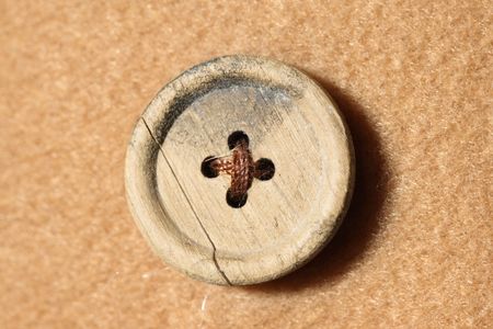 old wooden buttonの写真素材