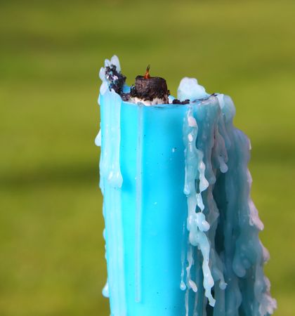 blue garden candleの写真素材