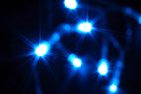 blue led light(out of focus)の写真素材