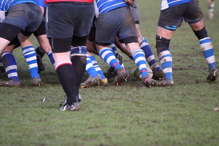 rugby scrumの写真素材