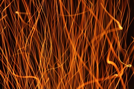 sparks from a fire light trailの写真素材