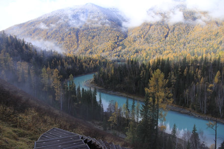 For a trip to Xinjiang in late autumn, go to Kanas and Hemu Village, which are known as the palette of God. I saw the colorful colors of Xinjiang in late autumnの写真素材
