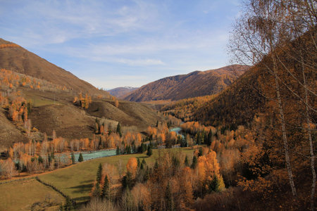 The travel photos of the trip around China in late autumn, including the most beautiful snow-capped mountains in China, Nanga Bawa Peak, Meili Snow Mountain, and hiking tours in Xinjiang.の写真素材