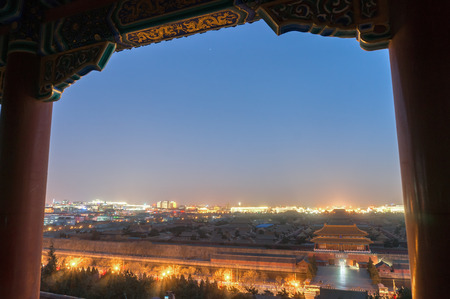 High angle view of forbidden cityのeditorial素材