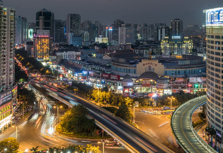 Aerial view of Xiamen landmark MingFa  LianBan intersectionのeditorial素材