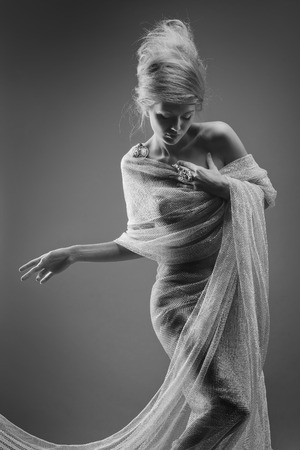 fashion beautiful glamour girl with creative stylized hairの写真素材