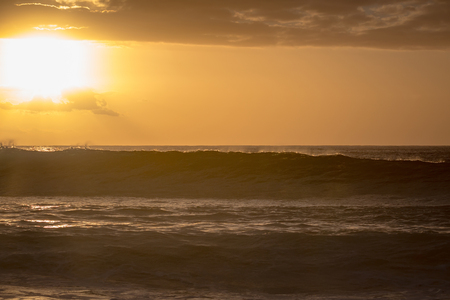 Orange sunset oceanの写真素材