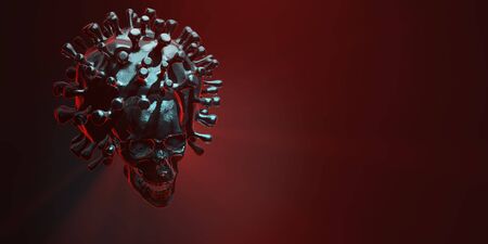COVID19 deadly virus Novel Coronavirus SARS-CoV-2, 3d renderの写真素材
