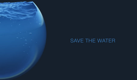 Save water concept design 3d illustration on flat backgroundの写真素材