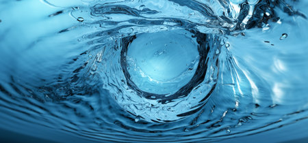 Water background, an Eye of The God of Water splashedの写真素材