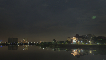 Urban Night View In The Reservoirのeditorial素材