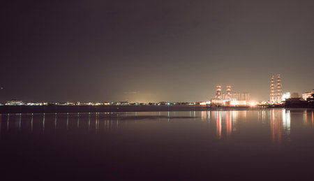 Of The Seafront With View Urban Industryの写真素材