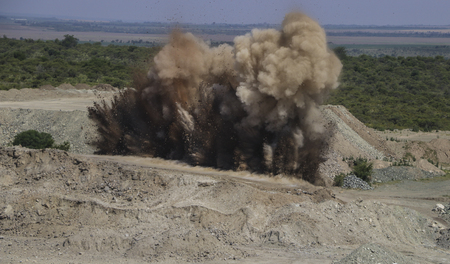 blasting in quarry