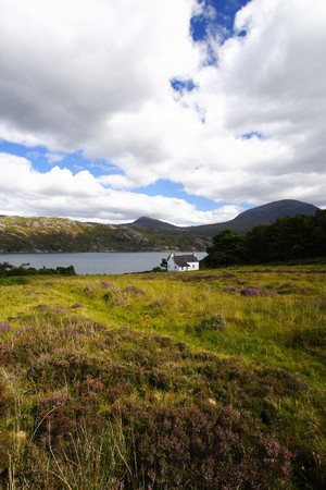 isolated house near loch torridon, scotland
