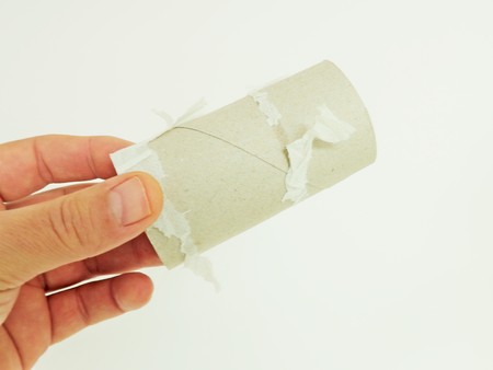 toilet paper is overの写真素材