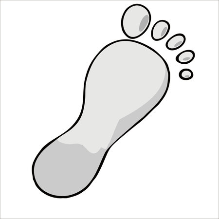 Footprint icon on white background. Vector illustration.のイラスト素材