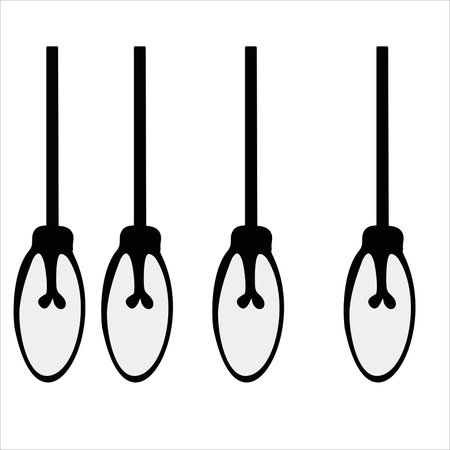 hanging light bulbs. black and white vector illustration isolated on white backgroundのイラスト素材