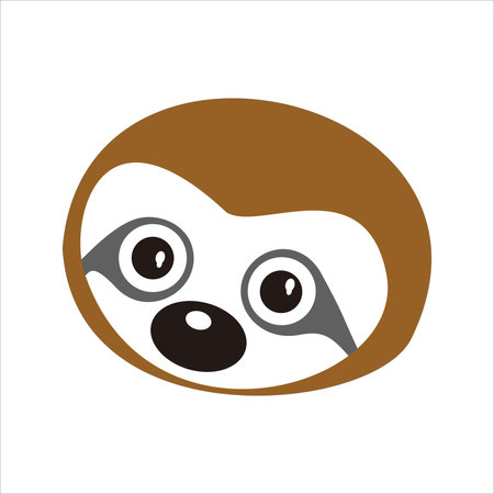 cute sloth face on white background. vector illustration.のイラスト素材