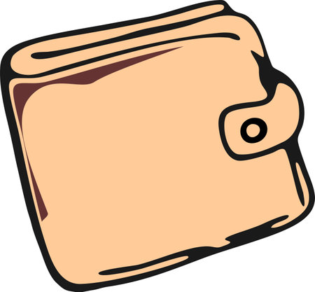 Wallet.Illustration of a purse.Vector illustration ready for vinyl cutting.のイラスト素材