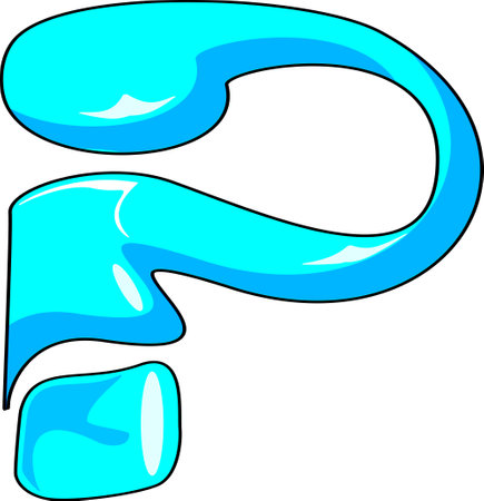 Illustration of a Blue Question Mark in Shape of a Letter Qのイラスト素材