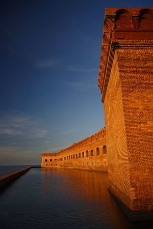 Fort Jefferson at Sunsetの写真素材