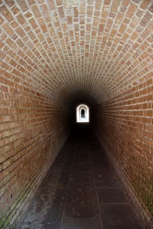 Brick Tunnel, Fort Clinch State Park, Floridaの写真素材