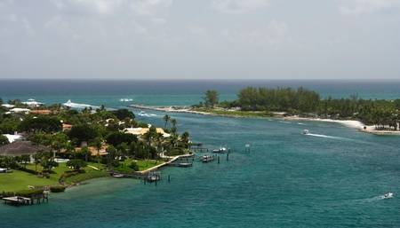 Jupiter Inlet, viewed from the historic Jupiter Inlet Lighthouseの写真素材