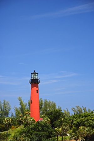 Historic Jupiter Inlet Lighthouse (1860) in Jupiter, Floridaの写真素材