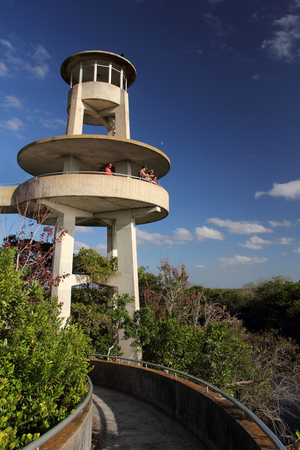 Shark Valley Observation Tower, Everglades National Park, Floridaの写真素材