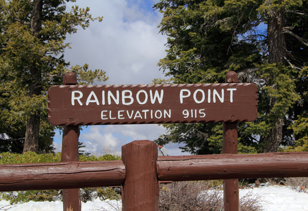 Rainbow Point Elevation Sign, Bryce Canyon National Park, UTの写真素材