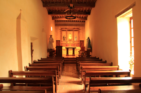 Mission San Juan represents one of five historic missions, the most famous of which is the Alamo, built during Spanish colonial rule February 27, 2017 in San Antonio, TX.のeditorial素材