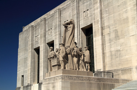 Elaborate Sculptures at the base of the historic Louisiana State Capitol Building in the city of Baton Rougeのeditorial素材