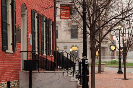 President Lincoln was the most prominent guest at the David Wills House, which he used to prepare his eternal Gettysburg Address in 1863 April 15, 2018 in Gettysburg, PAのeditorial素材