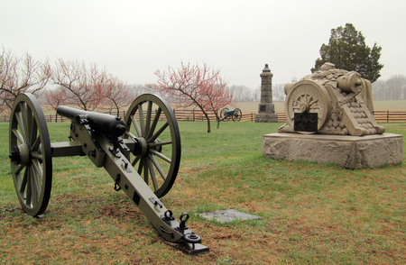 The Peach Orchard was the scene of some of the most furious fighting between Confederate and Union forces during the Battle of Gettysburg April 15, 2018 in Gettysburg, PAのeditorial素材