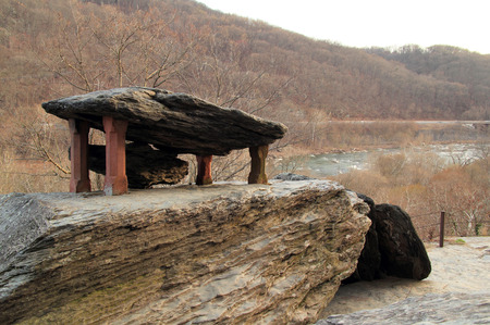 Overlooking the Shenandoah River, Jefferson Rock is a notable landmark along the Appalachian Trail,...