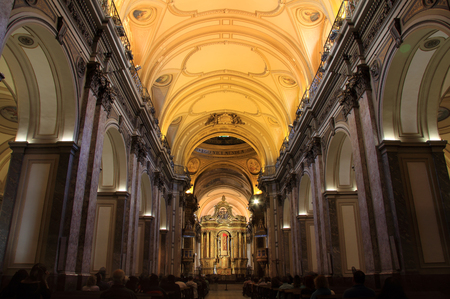 Buenos Aires Metropolitan Cathedral, with its elegant interior, serves as the main center of Catholicism in Buenos Airesのeditorial素材