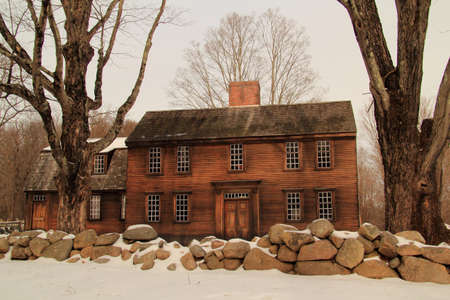 The Hartwell Tavern, in Minuteman National Historical Park, is one of the few surviving witnesses to the start of the American Revolutionのeditorial素材