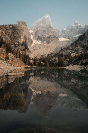 Delta Lake in Grand Teton National Park in Jackson, Wyomingの写真素材