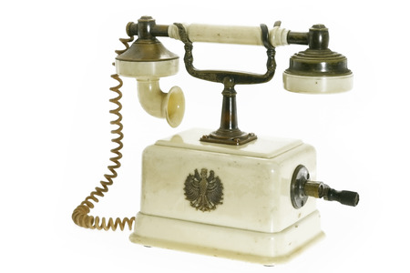 Retro Phone, Vintage Telephone isolated on White Background.の写真素材
