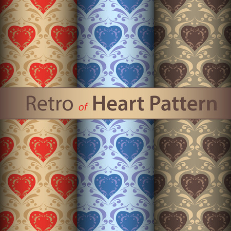 Retro of heart seamless pattern.のイラスト素材