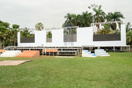 Area of outdoor stages prepare for festival.の写真素材
