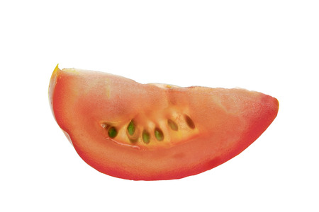 Fresh tomato sliced on white background.の写真素材