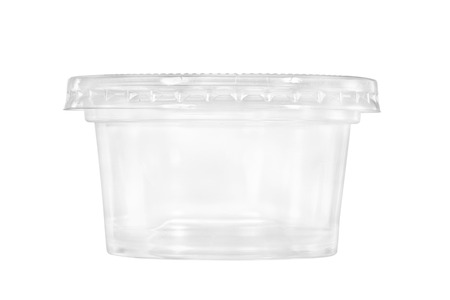 Plastic container on white background.の写真素材