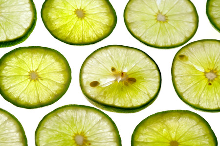 Lime slice on the table.の写真素材