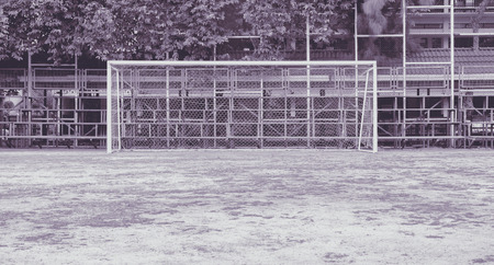 View of old football goal. Vintage style.の写真素材