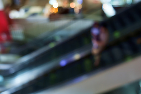Blur of escalator in shopping mall.の写真素材