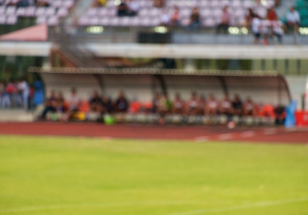 Blur of the facade bench of players in football match.の写真素材